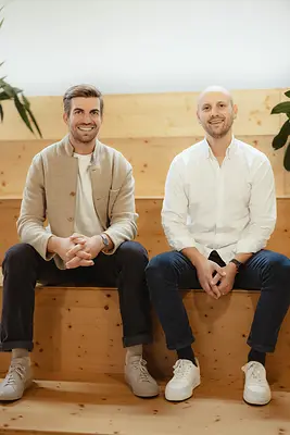 Left to right: Hanno Renner, CEO and co-founder of Personio, and Nikolai Skatchkov, CEO and co-founder of Circula.
